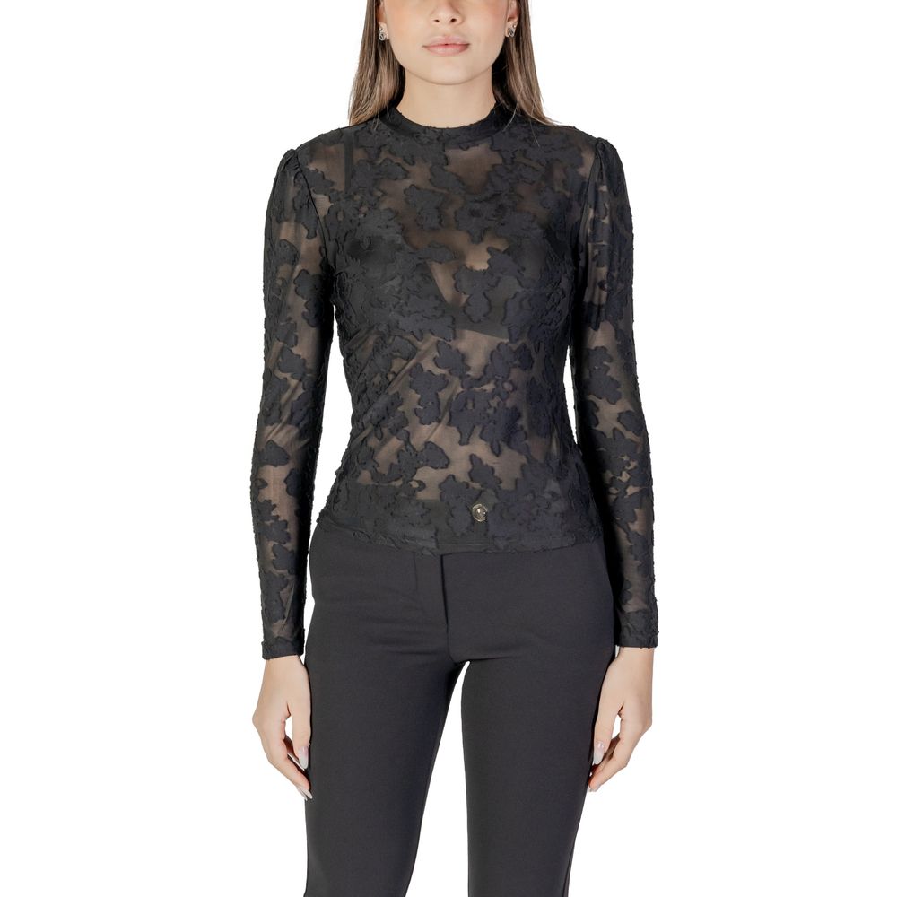 Morgan De Toi Black Polyester Long Sleeve T-Shirt
