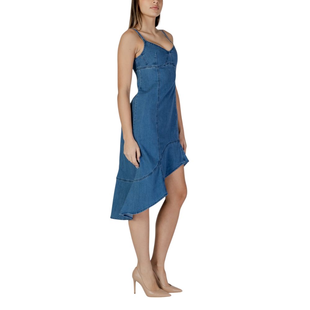 Desigual Blue Cotton Long Dress