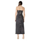 ICHI Black Cotton Midi Dress