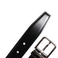 Dolce & Gabbana Black Calf Leather Silver Metal Buckle Belt