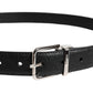 Dolce & Gabbana Black Leather Metal Buckle Classic Men Belt