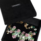 Dolce & Gabbana Gold Brass Link Chain Rose Petal Crystal Necklace