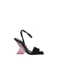 The Attico Black Satin Stiletto Heel Sandals