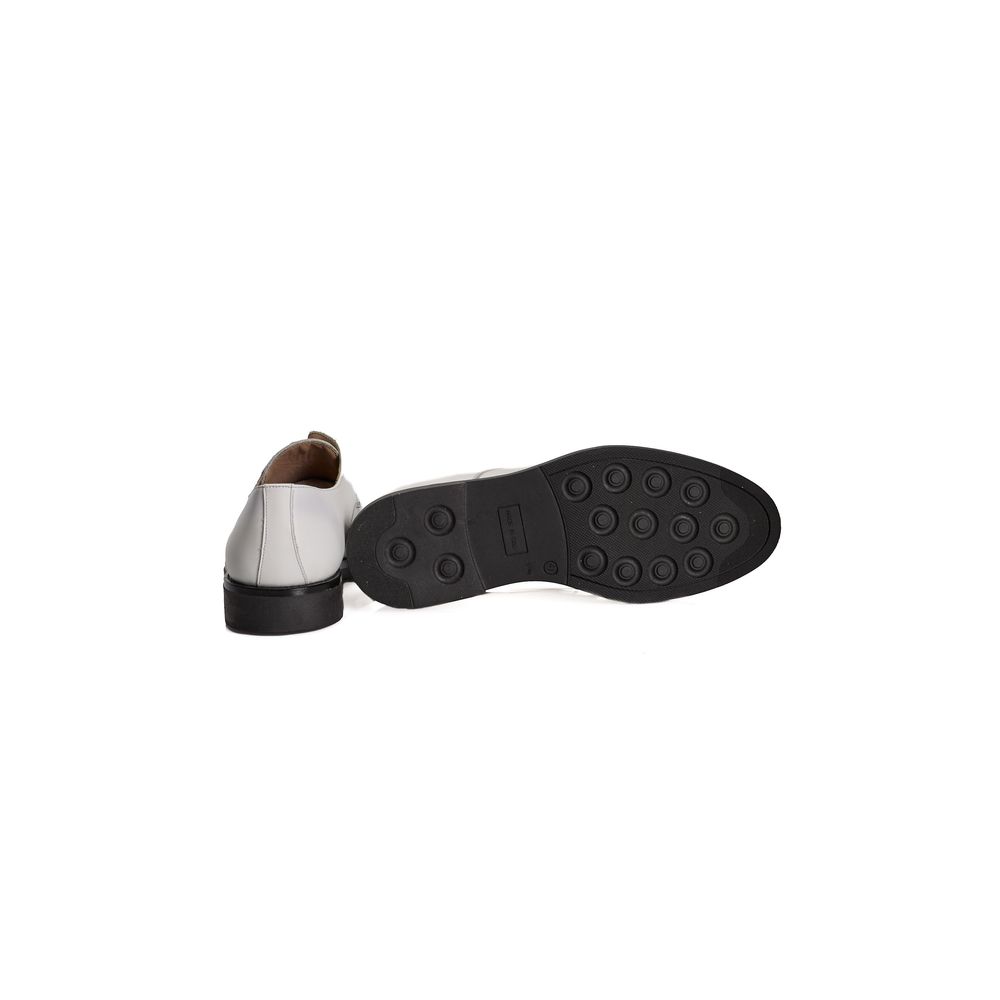 Roberto Pepe Luxury White Leather Men Shoe