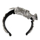 Dolce & Gabbana Black Hair Flower Crystal LIMONI Women Headband Diadem