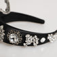 Dolce & Gabbana Black Hair Flower Crystal LIMONI Women Headband Diadem