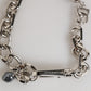 Dolce & Gabbana Silver Tone Chain Lobster Clasp Logo Gray Pearls Bracelet