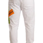 Dolce & Gabbana White Cotton Logo Patch Sweatpants Jogging Pants