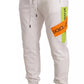 Dolce & Gabbana White Cotton Logo Patch Sweatpants Jogging Pants