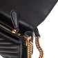 PINKO Black Leather Love Click Mini Shoulder Bag
