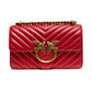 PINKO Red Leather Love One Mini Shoulder Bag