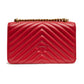 PINKO Red Leather Love One Mini Shoulder Bag