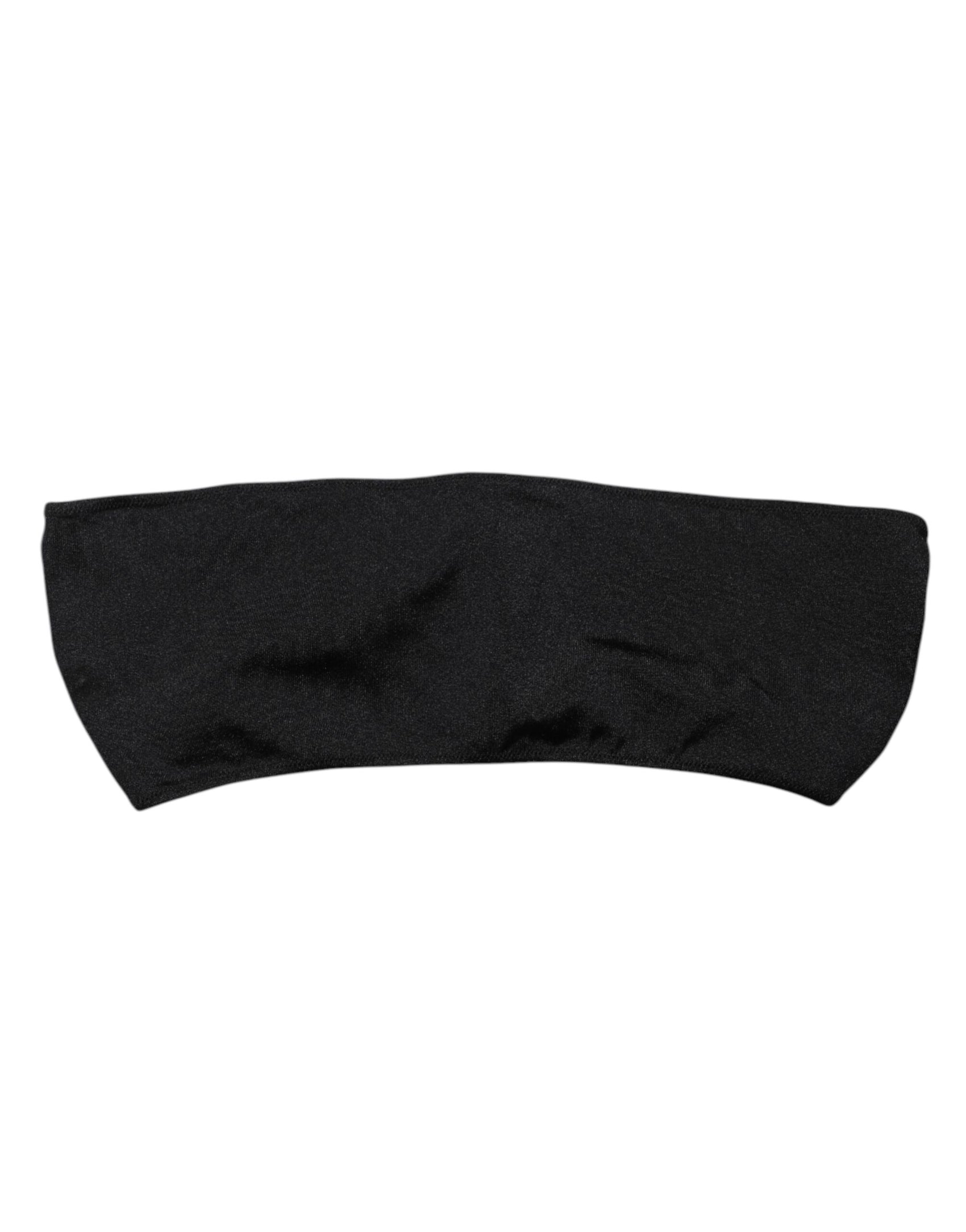 Dolce & Gabbana Black Nylon Blend Bandeau Strapless Tube Top