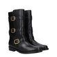 Celine Black Leather Flat Boots