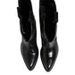 Dolce & Gabbana Black Leather Over The Calf Biker Boots Shoes