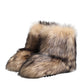 Dolce & Gabbana Brown Faux Skim Ski Fur Men Short Boots Shoes