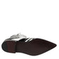 Dolce & Gabbana Black White Zebra Leather Mid Calf Boots Shoes