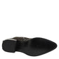 Dolce & Gabbana Gray Cotton Velvet Mid Calf Short Boots Shoes