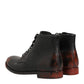 Dolce & Gabbana Black Red Lace Up Short Ankle Boot Shoes