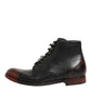 Dolce & Gabbana Black Red Lace Up Short Ankle Boot Shoes