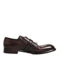 Dolce & Gabbana Brown Leather Monk Strap Formal Derby Shoes