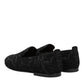 Dolce & Gabbana Black Brocade Loafers Slip On Men Dress Shoes