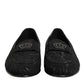 Dolce & Gabbana Black Brocade Crown Loafers Dress Shoes