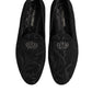 Dolce & Gabbana Black Brocade Crown Loafers Dress Shoes