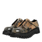 Dolce & Gabbana Brown Gray Lace Up Chunky Derby Men Shoes