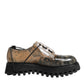 Dolce & Gabbana Brown Gray Lace Up Chunky Derby Men Shoes