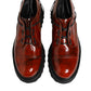 Dolce & Gabbana Brown Red Leather Lace Up Derby Dress Shoes