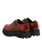 Dolce & Gabbana Brown Red Leather Lace Up Derby Dress Shoes