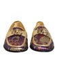 Dolce & Gabbana Multicolor Jacquard Gold DG Logo Loafer Shoes