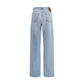 Valentino Light Blue Cotton High-Waisted Jean