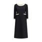 Valentino Black Fleece Wool Casual Dress