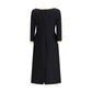 Valentino Black Fleece Wool Casual Dress