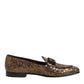 Dolce & Gabbana Gold Sequined Slip On Loafers Men Dress Shoes