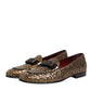 Dolce & Gabbana Gold Sequined Slip On Loafers Men Dress Shoes