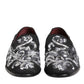 Dolce & Gabbana Black Silver Sequined Loafers Men Dress Shoes
