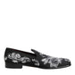 Dolce & Gabbana Black Silver Sequined Loafers Men Dress Shoes