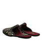 Dolce & Gabbana Black Floral Jacquard Slides Slippers Shoes