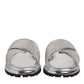 Dolce & Gabbana Silver Strass Slides Flats Slippers Shoes