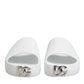 Dolce & Gabbana White Logo Slides Sandals Men Beachwear Shoes