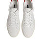 Dolce & Gabbana White Red Leather Low Top Men Sneakers Shoes