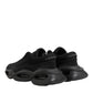 Dolce & Gabbana Black Lace Up Wave Low Top Men Sneaker Shoes