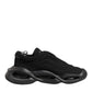 Dolce & Gabbana Black Lace Up Wave Low Top Men Sneaker Shoes