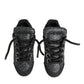 Dolce & Gabbana Black Cotton Denim Logo Low Top Sneakers  Shoes