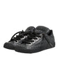 Dolce & Gabbana Black Cotton Denim Logo Low Top Sneakers  Shoes