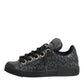 Dolce & Gabbana Black Cotton Denim Logo Low Top Sneakers  Shoes