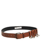 Dolce & Gabbana Brown Classic Gold Metal Logo Buckle Men Belt